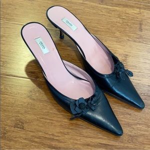 Prada Kitten Heel Black Leather shoes